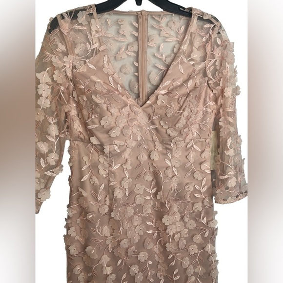 NWT Eliza J Blush Pink 3D Embroidered Applique Flowers Dress Size 6 - Picture 5 of 11